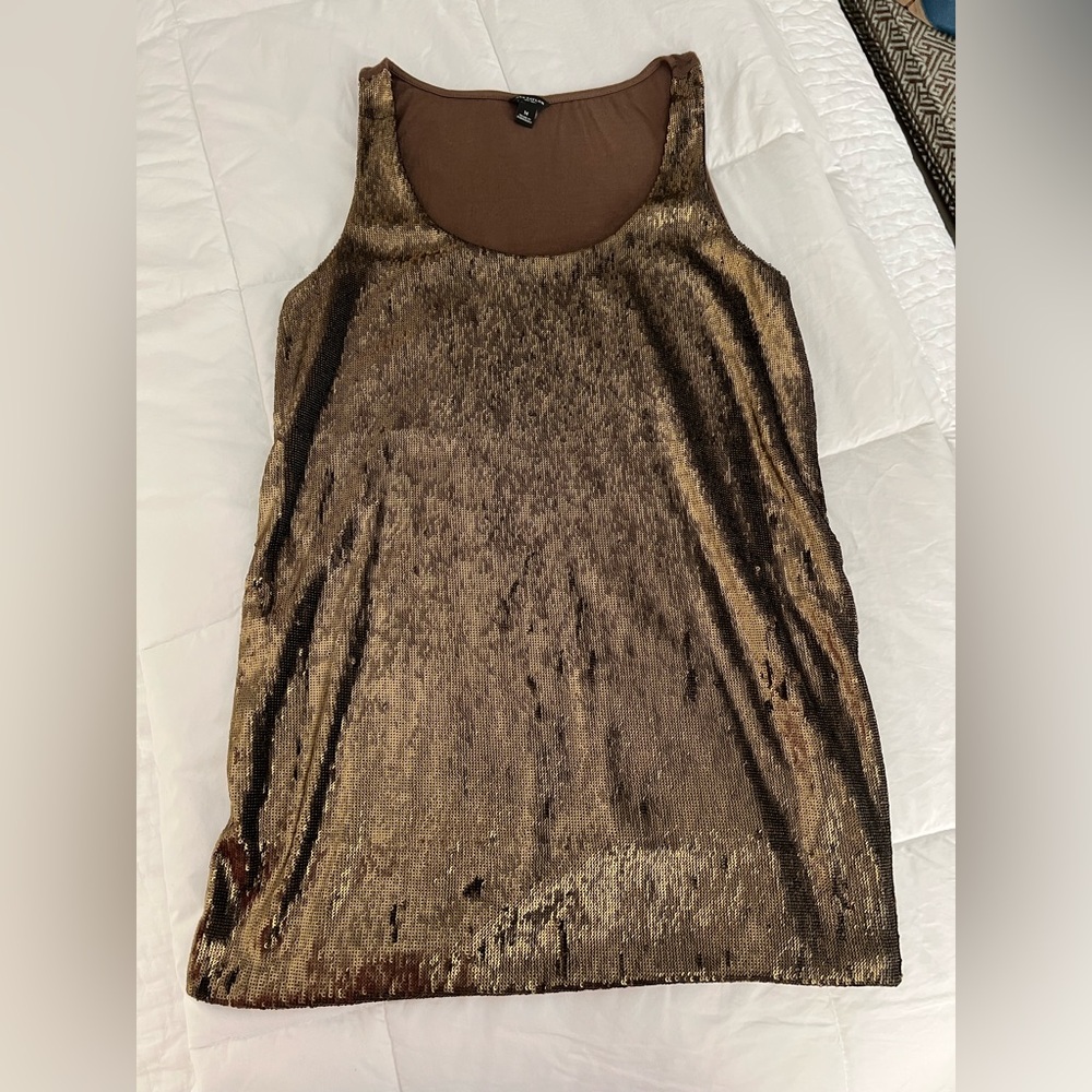 Ann Taylor Shiny Brown Tank Top